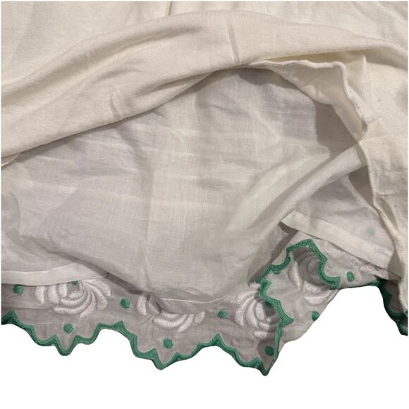 Anthropologie Lu Lu Lamé White Floral Embroidered Sleeveless Bloude Top Sz Large - Picture 7 of 7